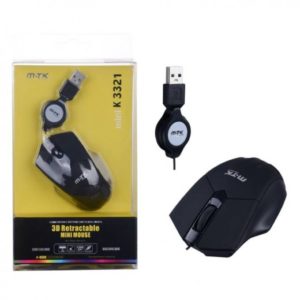 K3321 Mouse with retractable cable Fantom Black
